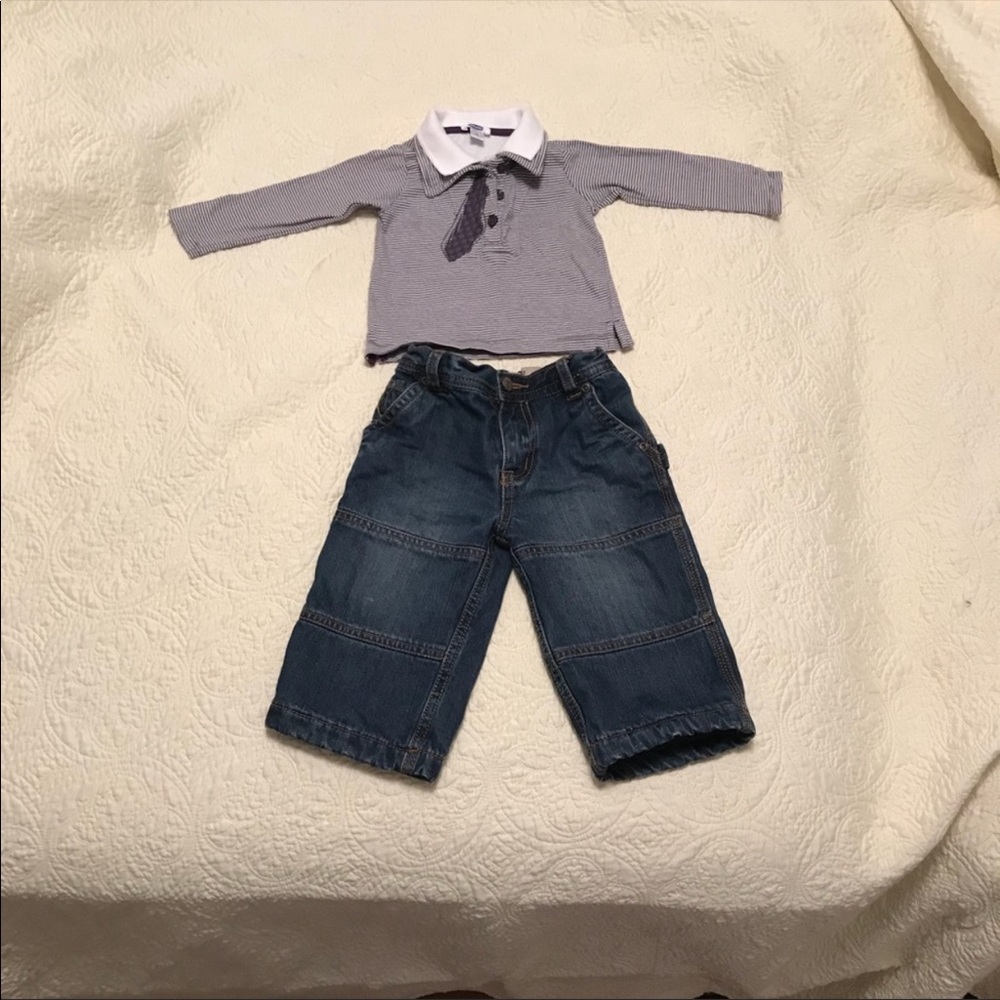 Kids clothes jeans and top
